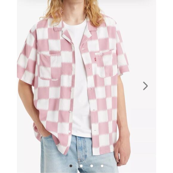 Levi’s Mens Relaxed Fit Classic Camper Button Up Shirt Size S Pink Mauve NWT - Picture 1 of 16